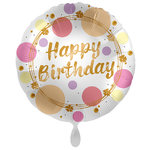 Folienballon Shiny Dots Happy Birthday